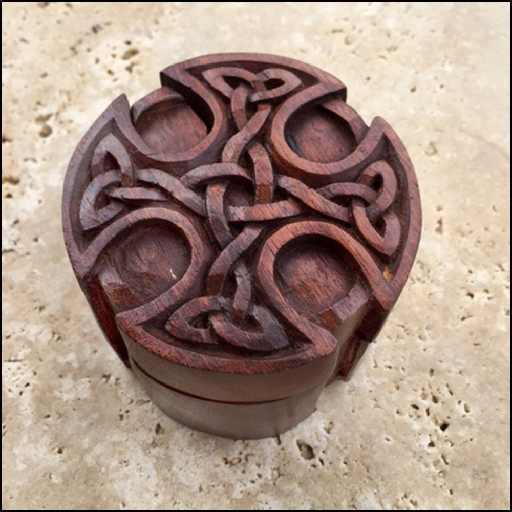 Round Celtic Cross Puzzle Box