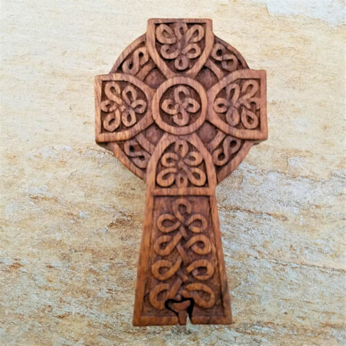 Irish Cross Puzzle Box Wood Carving