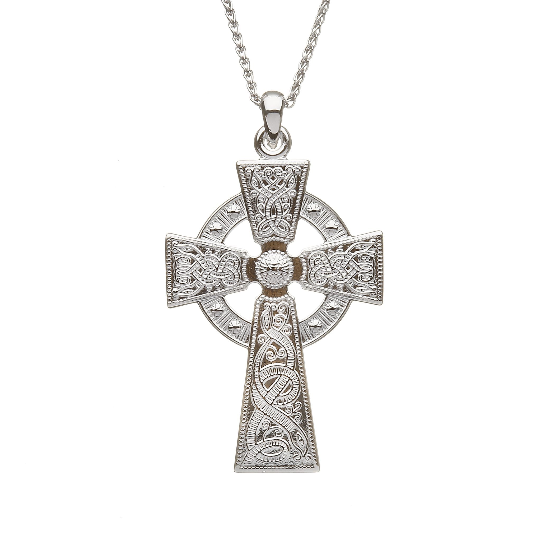 Silver Celtic Warrior Cross - Medium