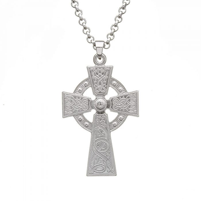 Large Silver Celtic Warrior Cross