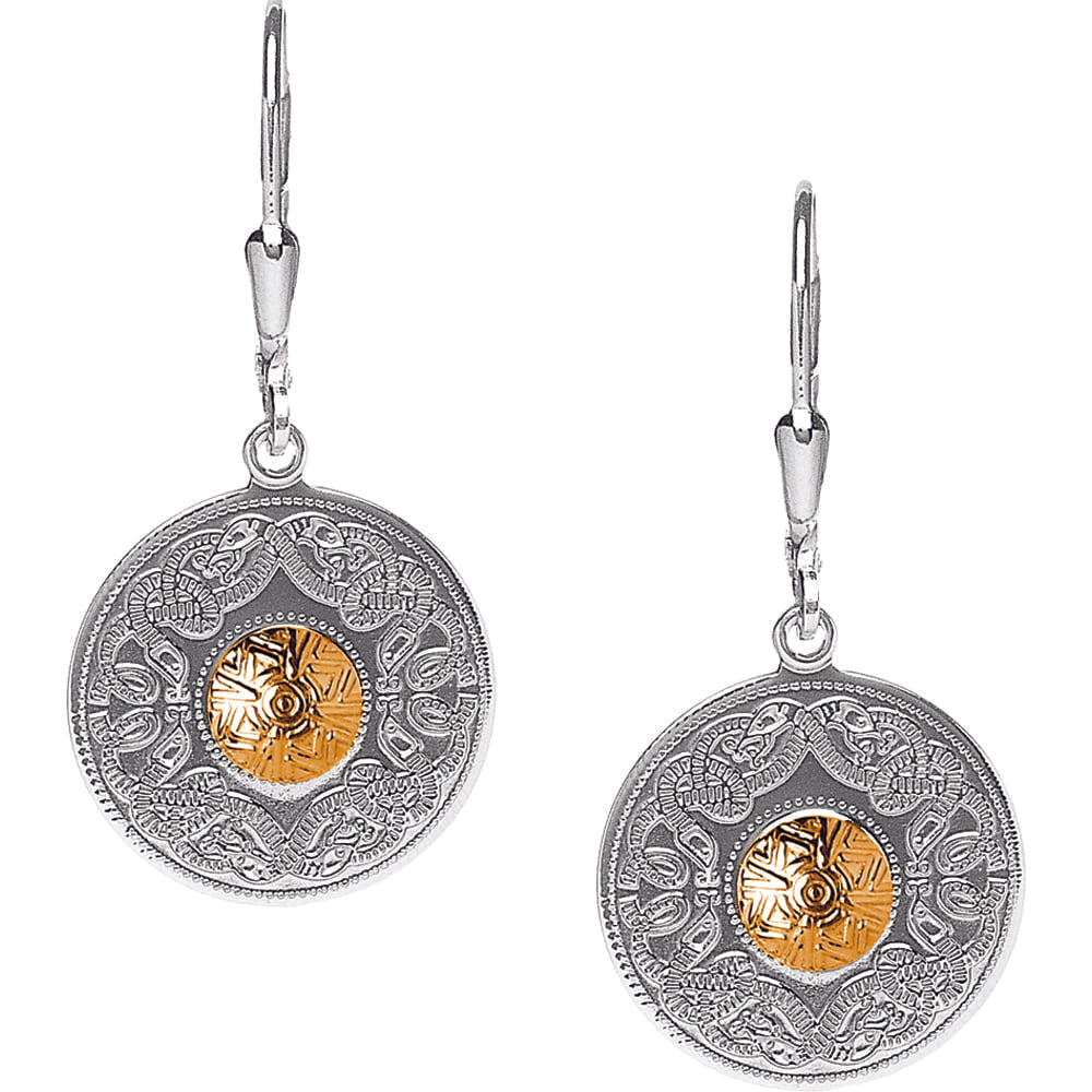 Celtic Warrior Earrings - Small with 18K Gold Bead