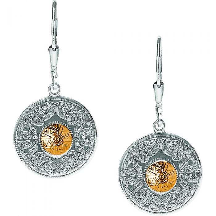 Celtic Warrior Earrings - Medium with 18K Gold Bead