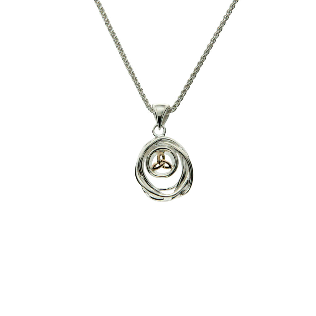 Women's Sterling Silver and 10K Gold Celtic Cradle of Life Small Pendant