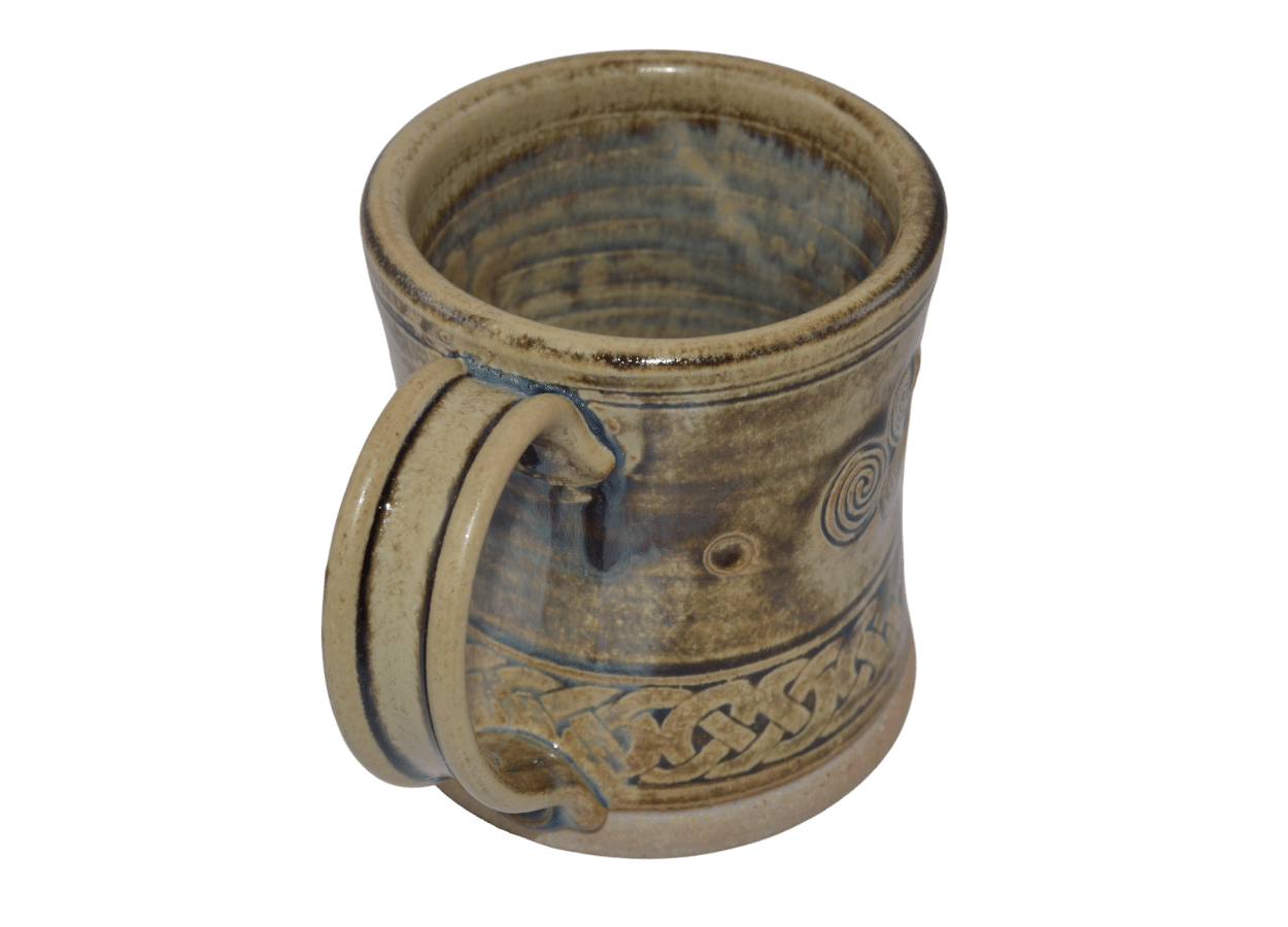 Irish Hand Thrown Pottery Celtic Mug