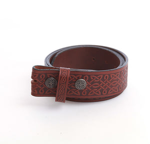 Wide Celtic Knot-work Belt (no buckle) - Black or Brown