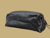 Trsikele Celtic Design Embossed Black Leather Toilet Bag by Lee River Leather Ireland