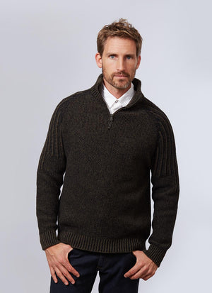 Mens Lambswool Zip Neck Sweater