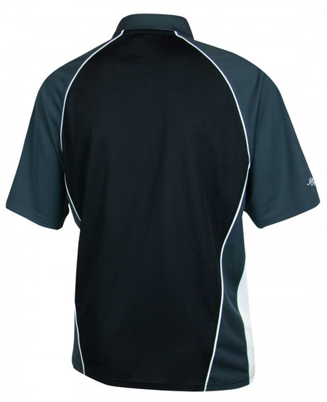 Guinness Men's Black and Grey Paneled Performance Golf Shirt