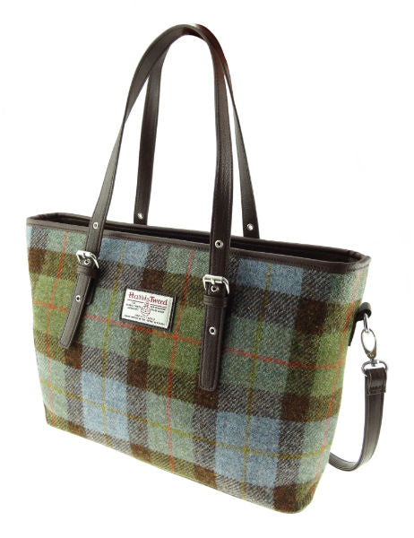MacLeod Tartan Scottish Harris Tweed Women's Large Tote Bag with Shoulder Strap Glen Appin of Scotland