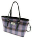 Pink and Lilac Check Scottish Harris Tweed Women's Large Tote Bag with Shoulder Strap Glen Appin of Scotland