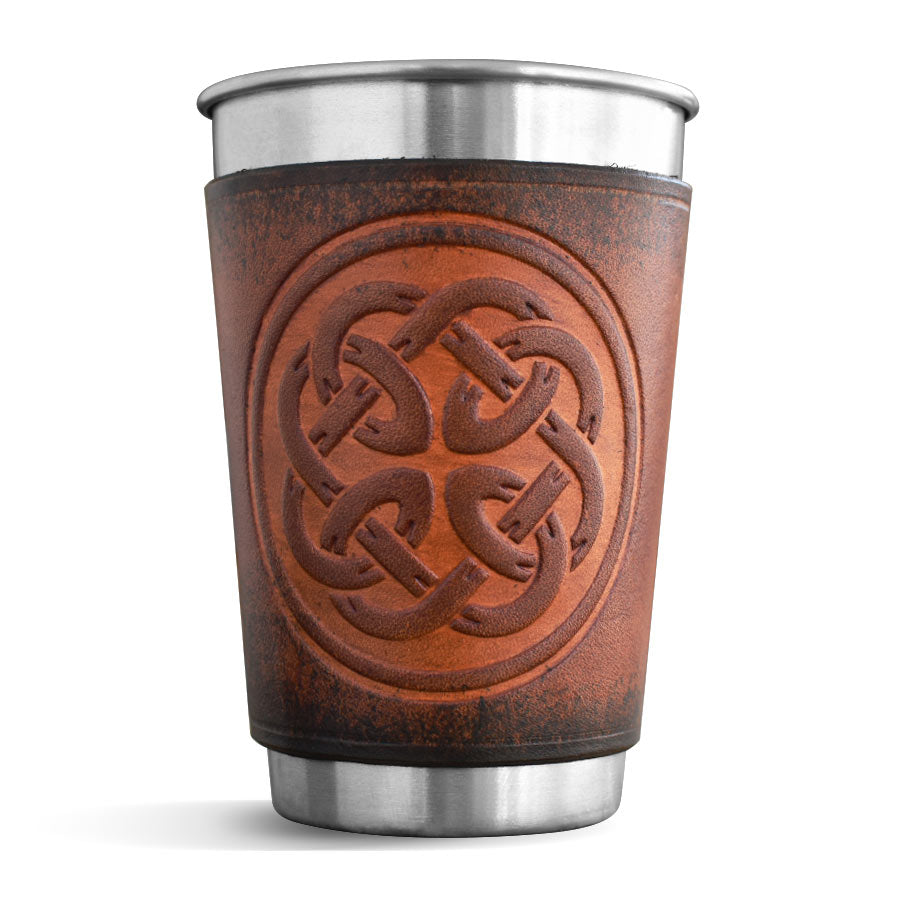 Brown Leather Wrapped Pint - Father's Knot