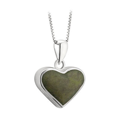 Silver Heart Connemara Marble Pendant