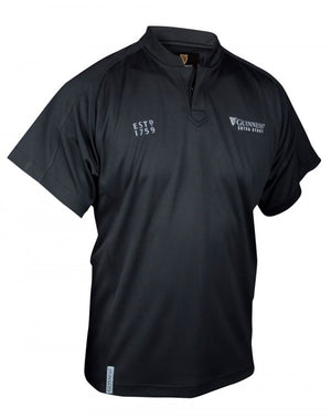 Guinness Black Embossed Print Rugby Jersey